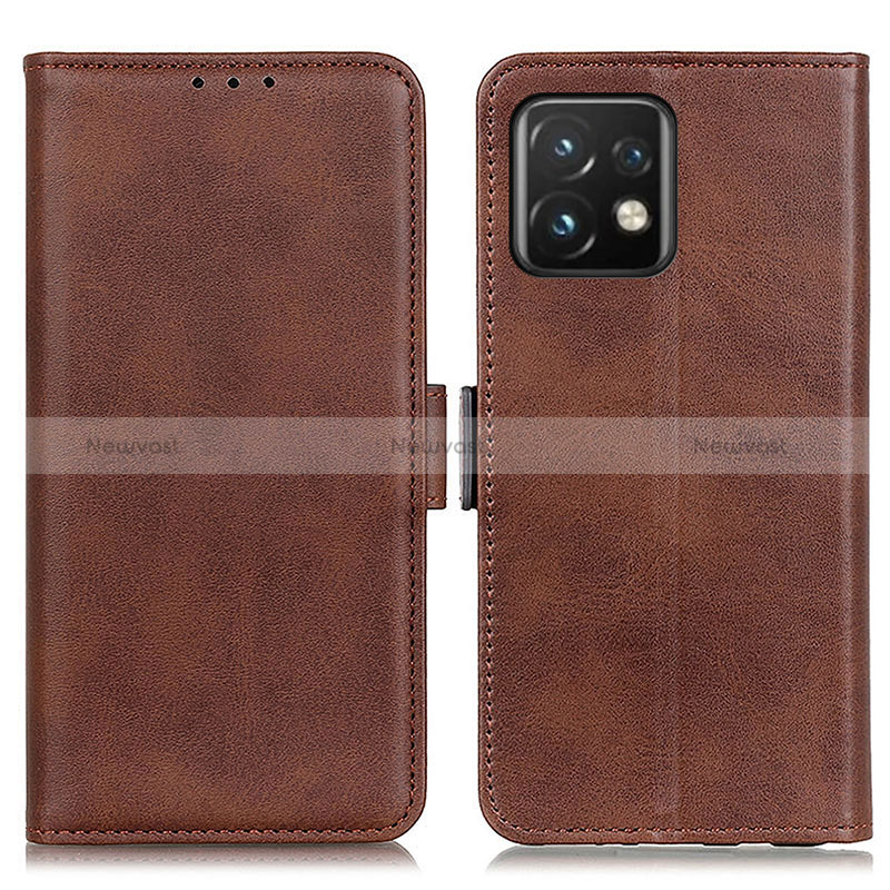 Leather Case Stands Flip Cover Holder M15L for Motorola Moto Edge Plus (2023) 5G Brown