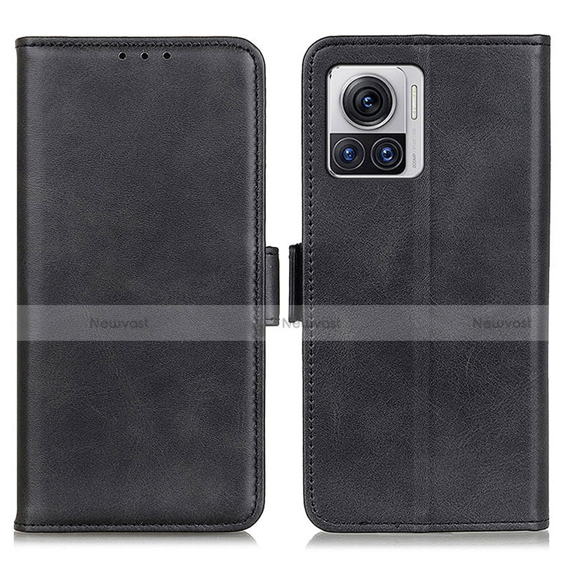 Leather Case Stands Flip Cover Holder M15L for Motorola Moto Edge X30 Pro 5G Black