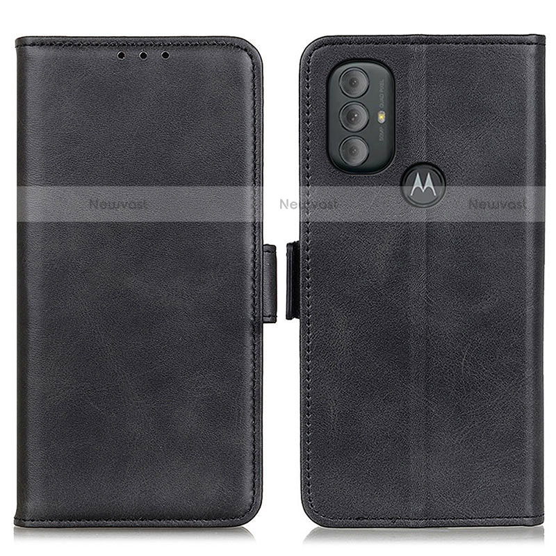 Leather Case Stands Flip Cover Holder M15L for Motorola Moto G Play (2023) Black