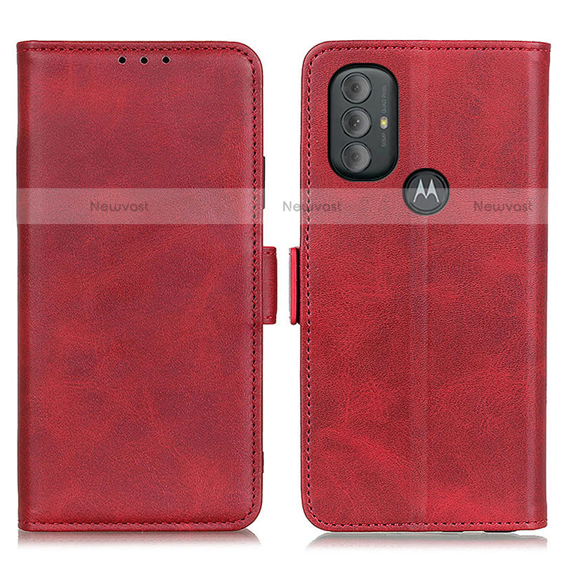 Leather Case Stands Flip Cover Holder M15L for Motorola Moto G Play (2023) Red