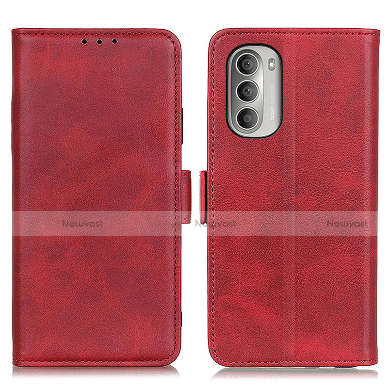 Leather Case Stands Flip Cover Holder M15L for Motorola Moto G Stylus (2022) 5G Red