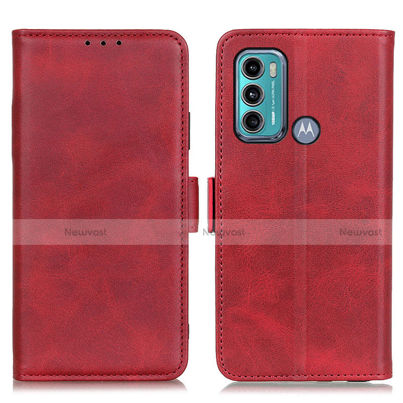 Leather Case Stands Flip Cover Holder M15L for Motorola Moto G60 Red