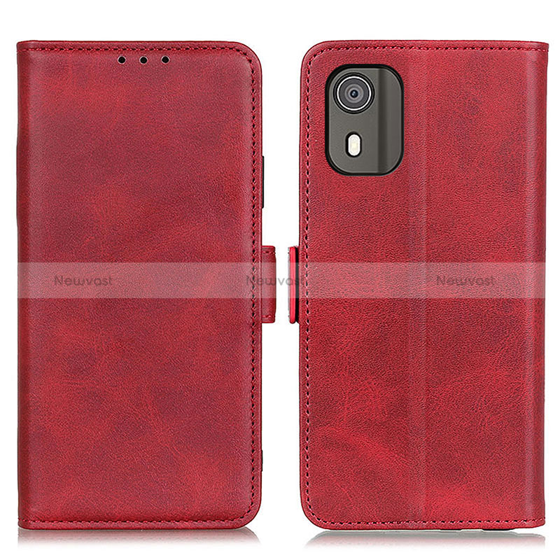 Leather Case Stands Flip Cover Holder M15L for Nokia C02 Red