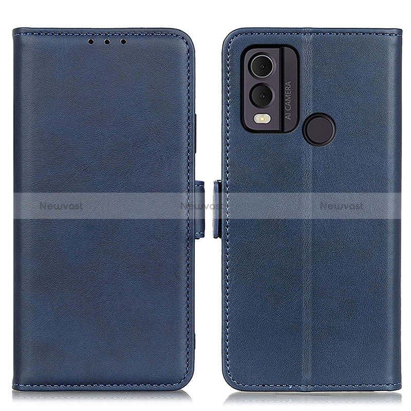 Leather Case Stands Flip Cover Holder M15L for Nokia C22 Blue