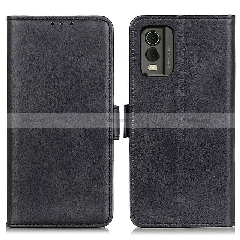 Leather Case Stands Flip Cover Holder M15L for Nokia C32 Black