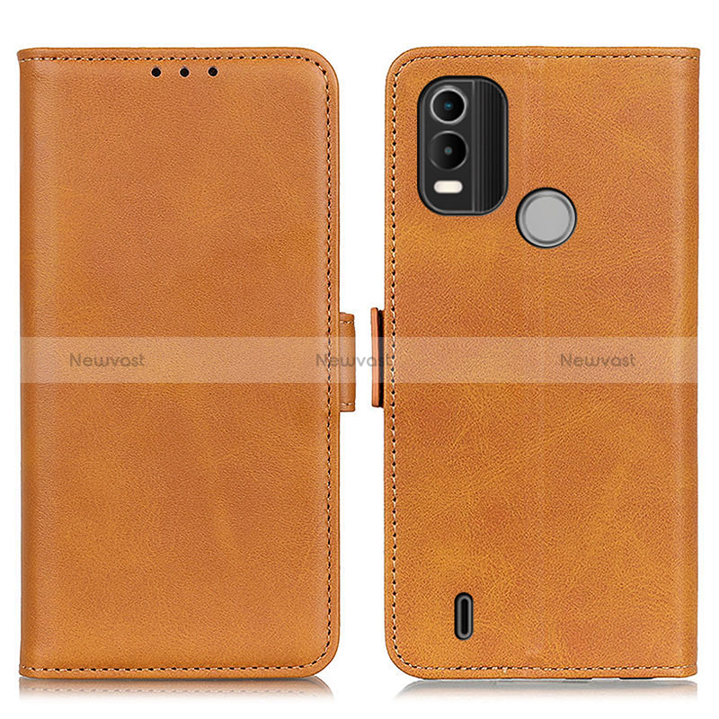 Leather Case Stands Flip Cover Holder M15L for Nokia G11 Plus Light Brown