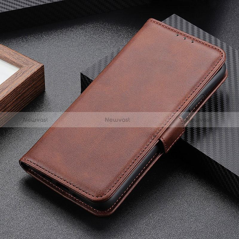 Leather Case Stands Flip Cover Holder M15L for OnePlus 9 5G Brown