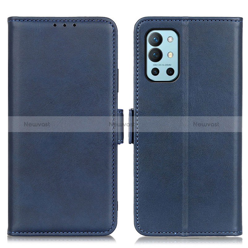 Leather Case Stands Flip Cover Holder M15L for OnePlus 9R 5G Blue