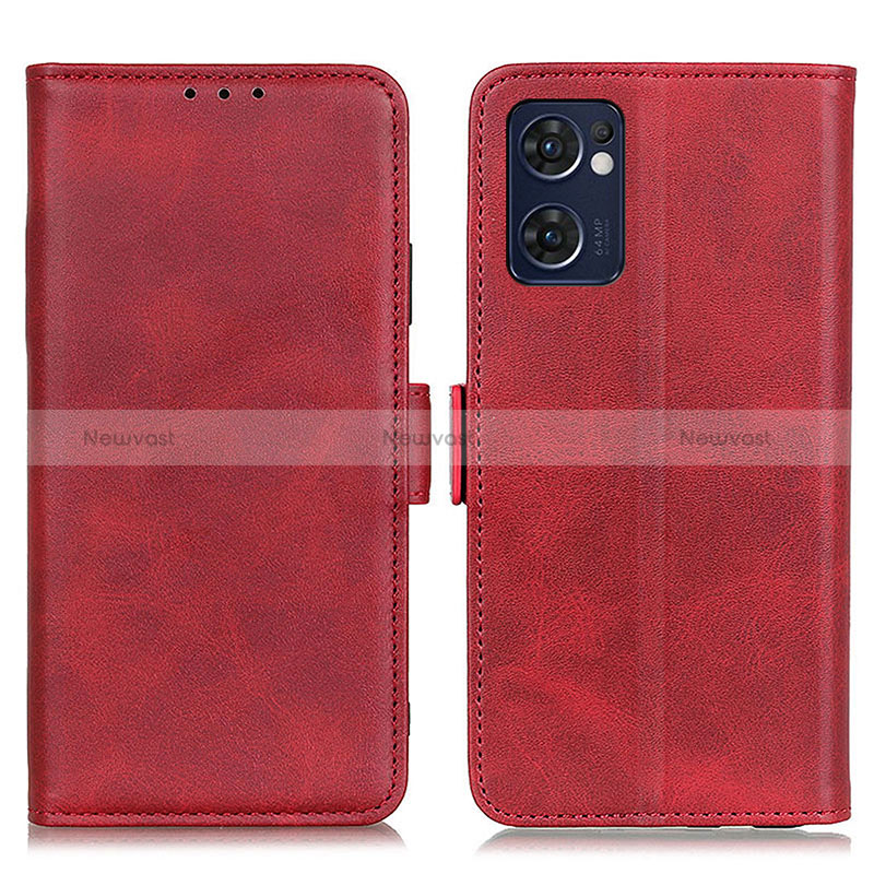 Leather Case Stands Flip Cover Holder M15L for OnePlus Nord CE 2 5G Red