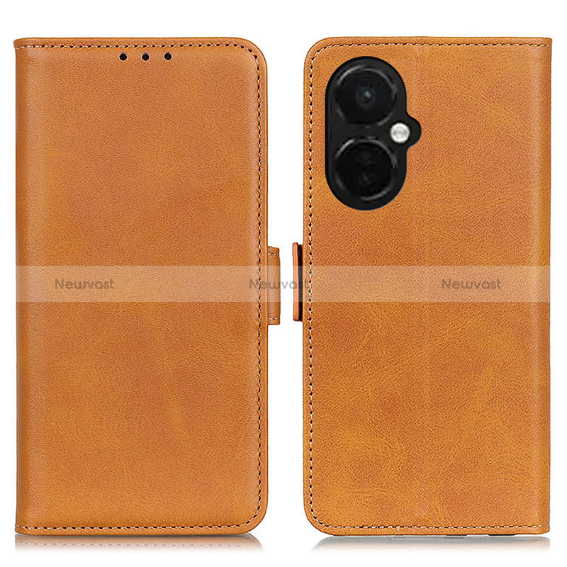 Leather Case Stands Flip Cover Holder M15L for OnePlus Nord CE 3 Lite 5G Light Brown