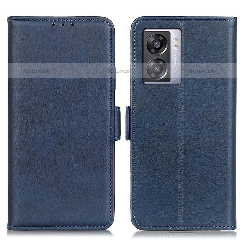 Leather Case Stands Flip Cover Holder M15L for OnePlus Nord N300 5G Blue