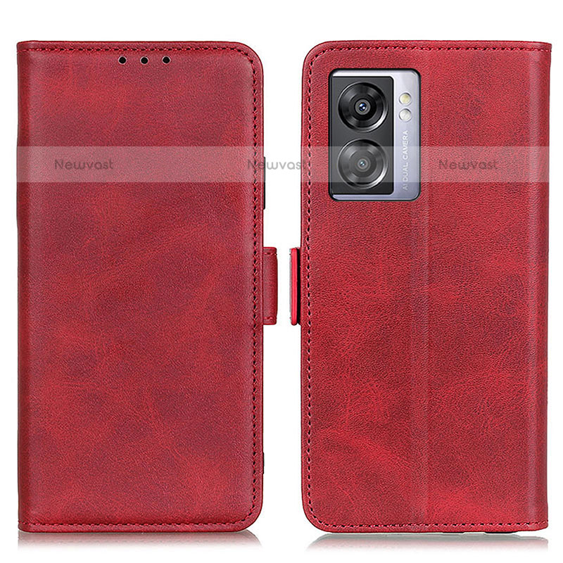 Leather Case Stands Flip Cover Holder M15L for OnePlus Nord N300 5G Red