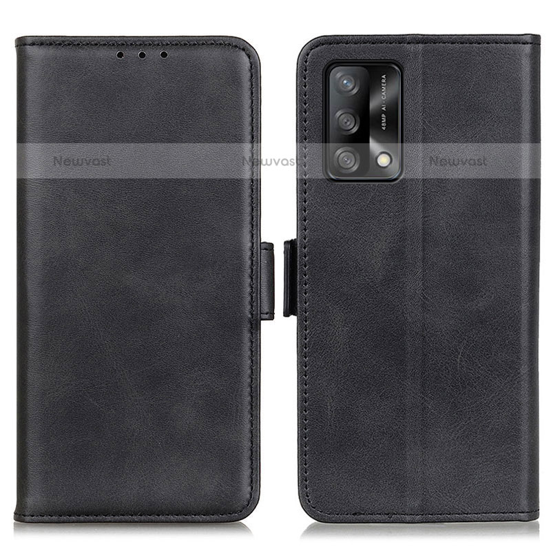 Leather Case Stands Flip Cover Holder M15L for Oppo A74 4G Black