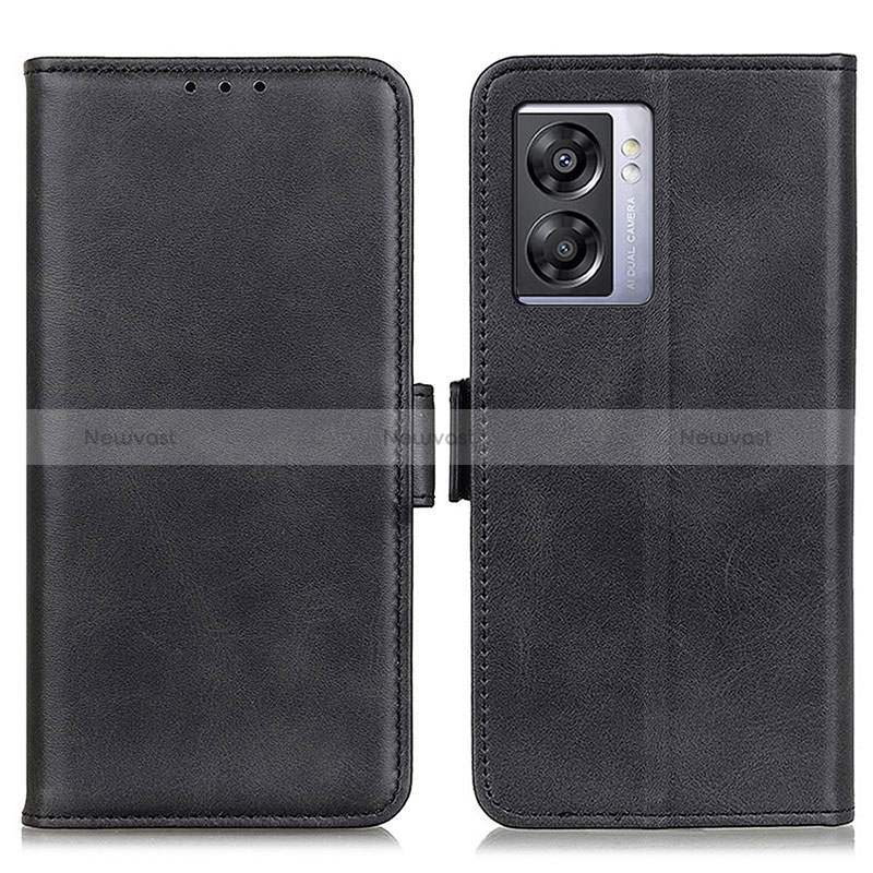 Leather Case Stands Flip Cover Holder M15L for Oppo A77 5G Black