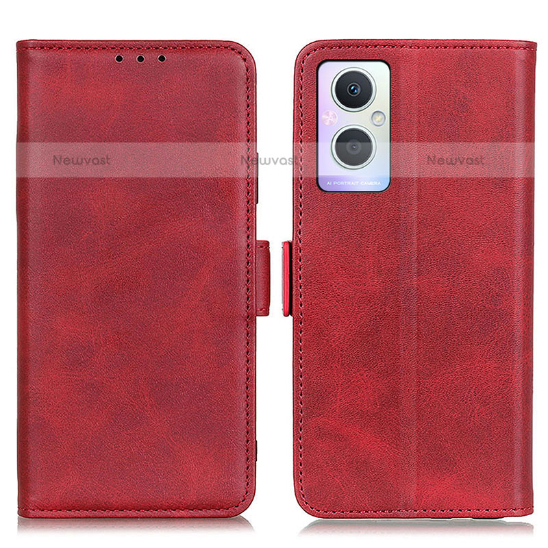 Leather Case Stands Flip Cover Holder M15L for Oppo F21 Pro 5G Red