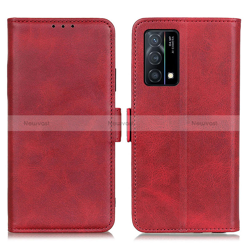 Leather Case Stands Flip Cover Holder M15L for Oppo K9 5G Red