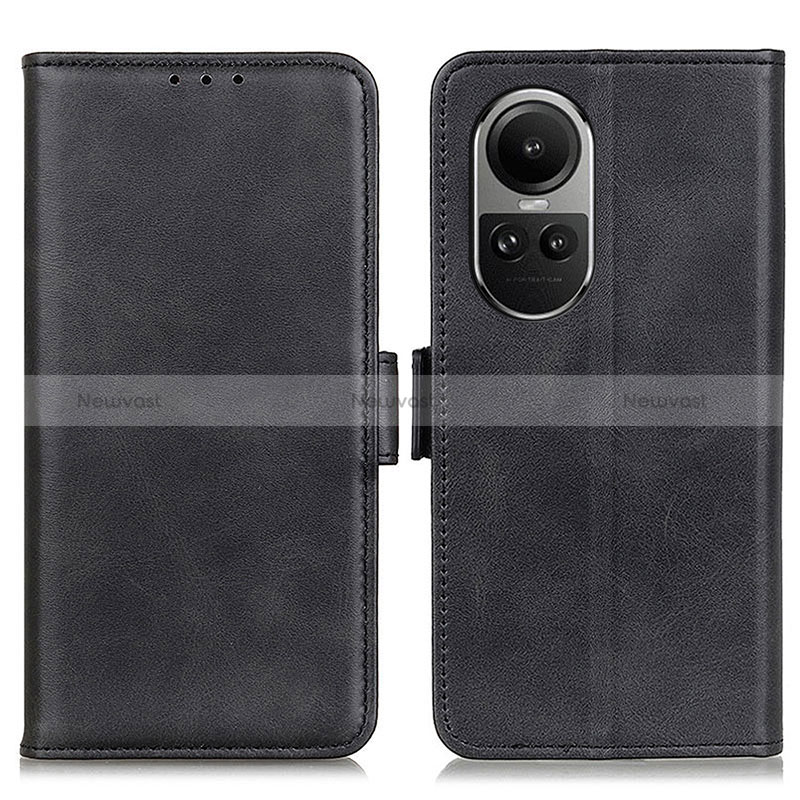 Leather Case Stands Flip Cover Holder M15L for Oppo Reno10 Pro 5G Black