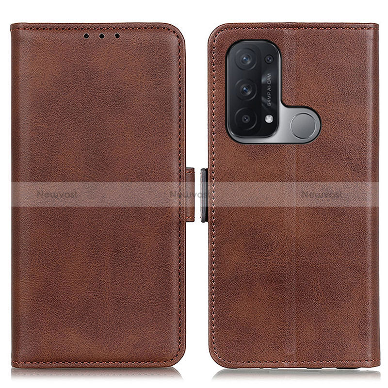 Leather Case Stands Flip Cover Holder M15L for Oppo Reno5 A Brown