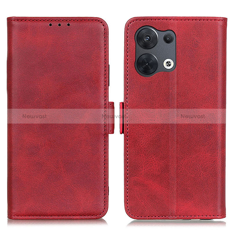 Leather Case Stands Flip Cover Holder M15L for Oppo Reno8 Pro 5G Red