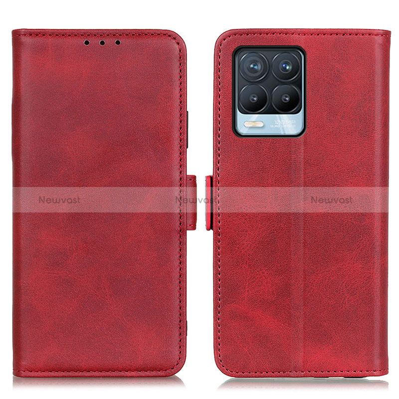 Leather Case Stands Flip Cover Holder M15L for Realme 8 Pro Red