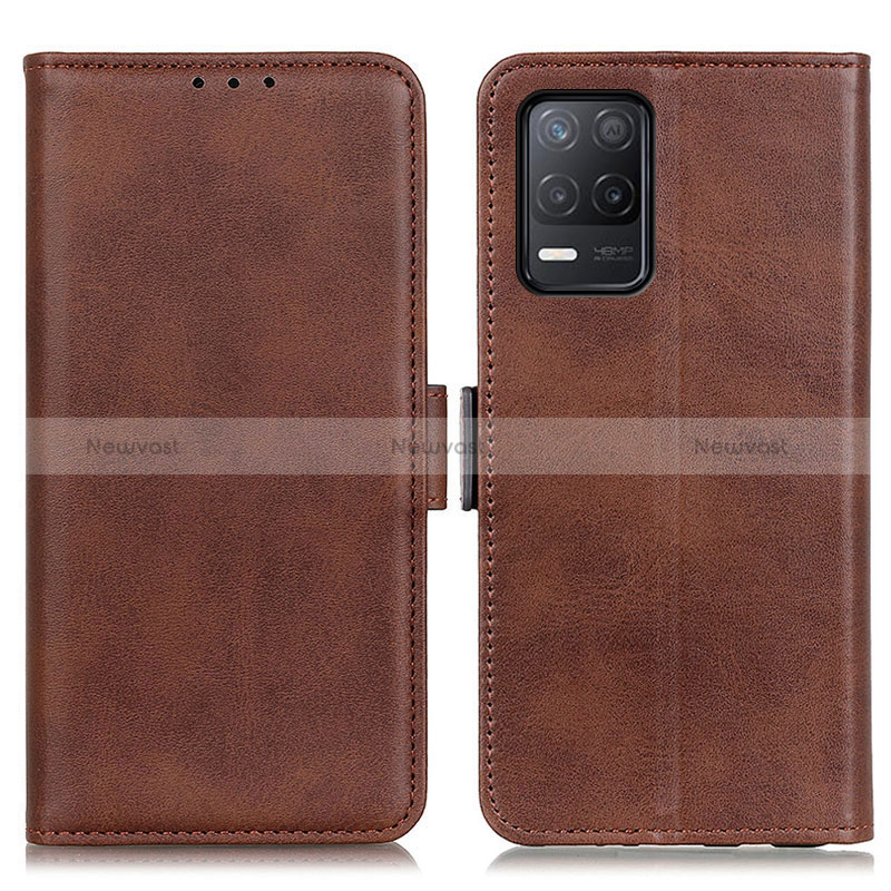 Leather Case Stands Flip Cover Holder M15L for Realme 9 5G India Brown