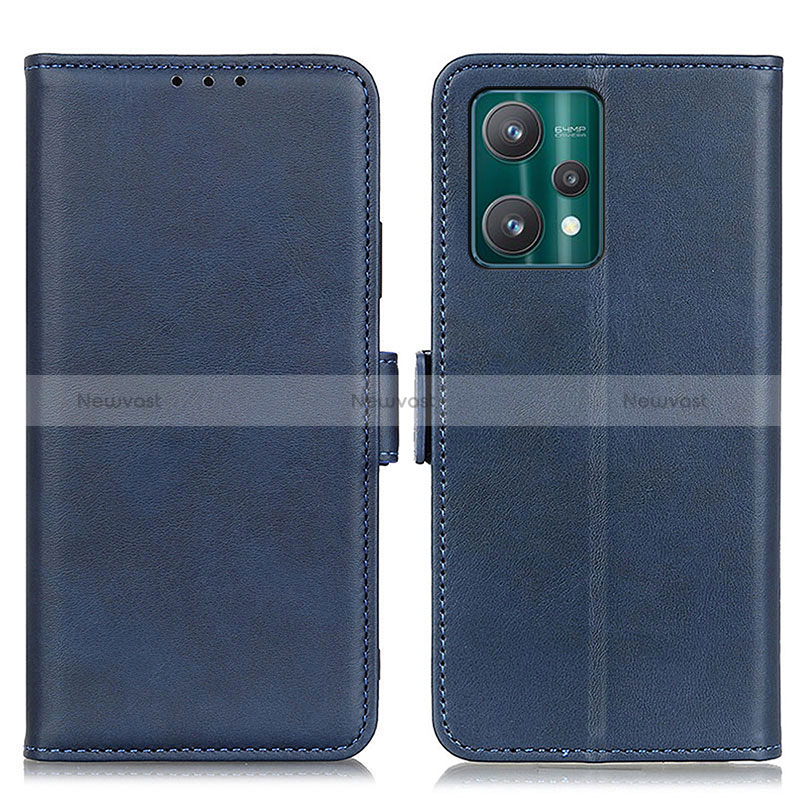 Leather Case Stands Flip Cover Holder M15L for Realme 9 Pro+ Plus 5G Blue