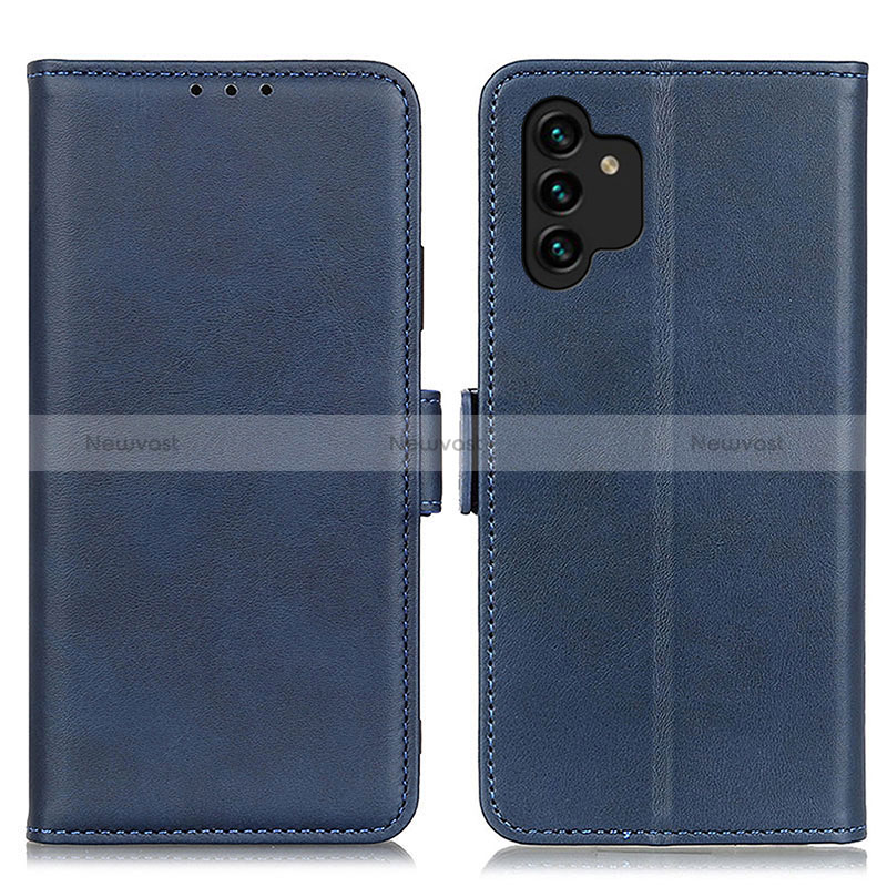 Leather Case Stands Flip Cover Holder M15L for Samsung Galaxy A13 4G Blue