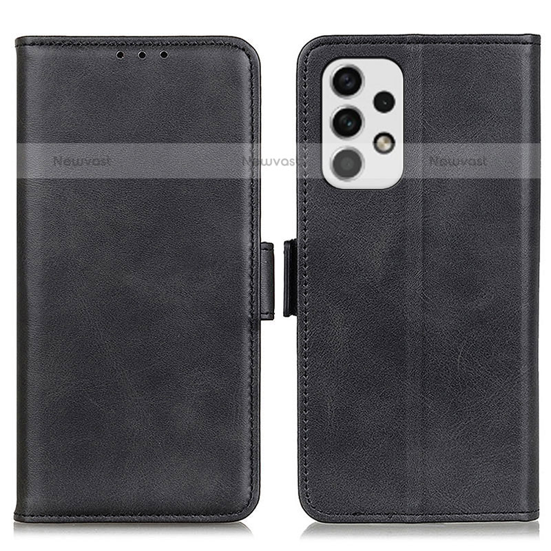 Leather Case Stands Flip Cover Holder M15L for Samsung Galaxy A23 5G Black