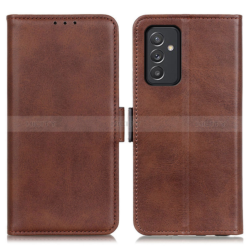 Leather Case Stands Flip Cover Holder M15L for Samsung Galaxy A24 4G Brown