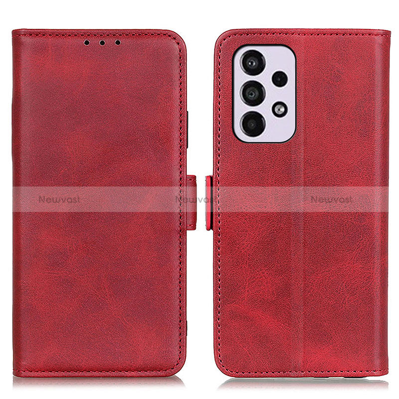 Leather Case Stands Flip Cover Holder M15L for Samsung Galaxy A33 5G Red