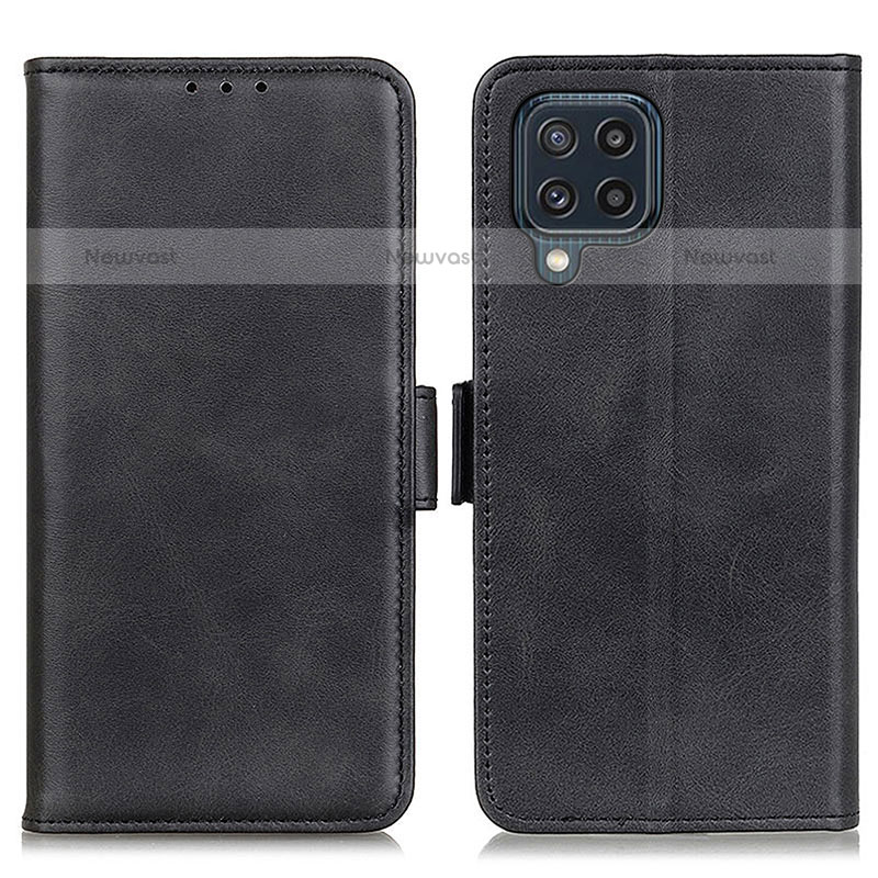 Leather Case Stands Flip Cover Holder M15L for Samsung Galaxy M32 4G Black