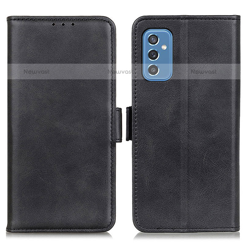 Leather Case Stands Flip Cover Holder M15L for Samsung Galaxy M52 5G Black