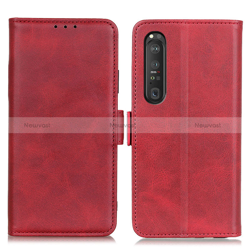 Leather Case Stands Flip Cover Holder M15L for Sony Xperia 1 III Red