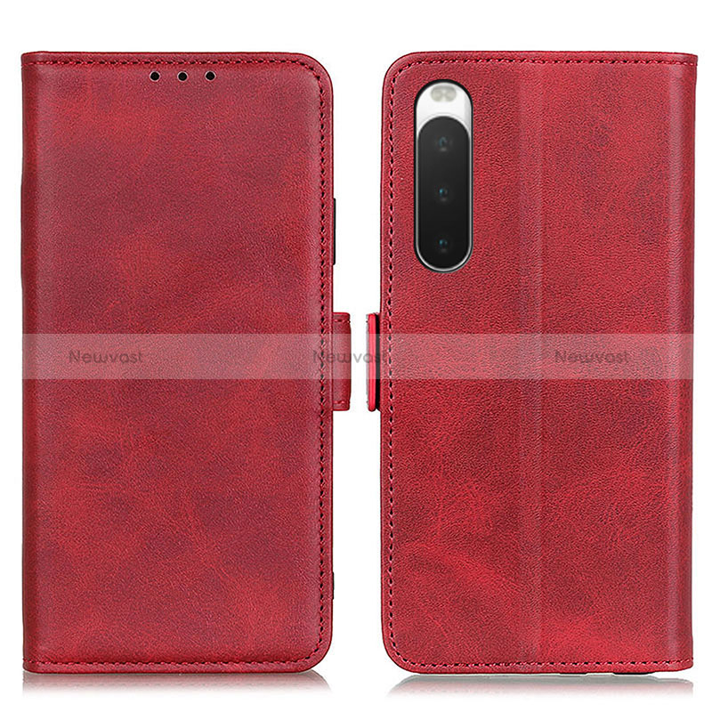 Leather Case Stands Flip Cover Holder M15L for Sony Xperia 10 IV SO-52C Red