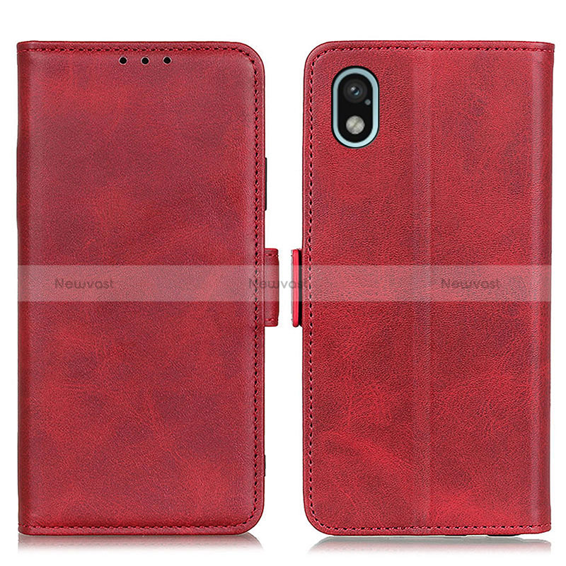 Leather Case Stands Flip Cover Holder M15L for Sony Xperia Ace III SO-53C Red