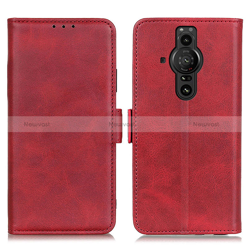 Leather Case Stands Flip Cover Holder M15L for Sony Xperia PRO-I Red