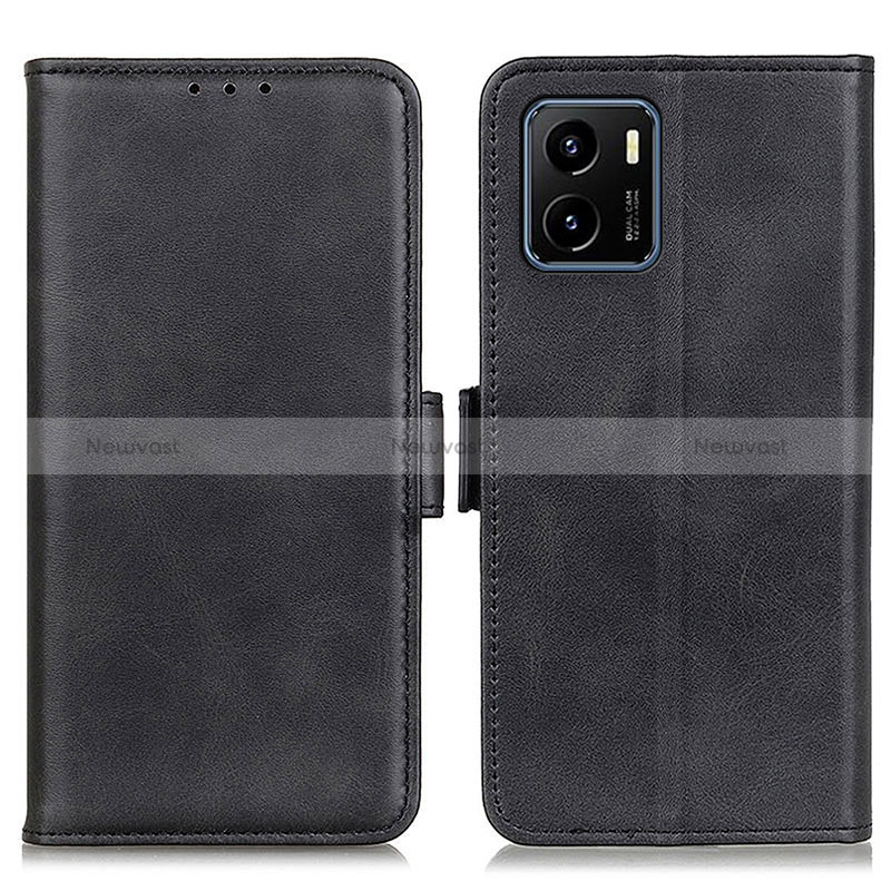 Leather Case Stands Flip Cover Holder M15L for Vivo Y01A Black