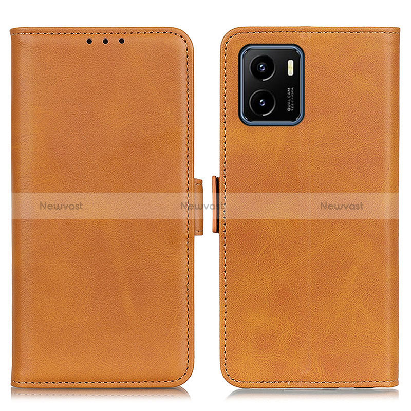 Leather Case Stands Flip Cover Holder M15L for Vivo Y10 Light Brown