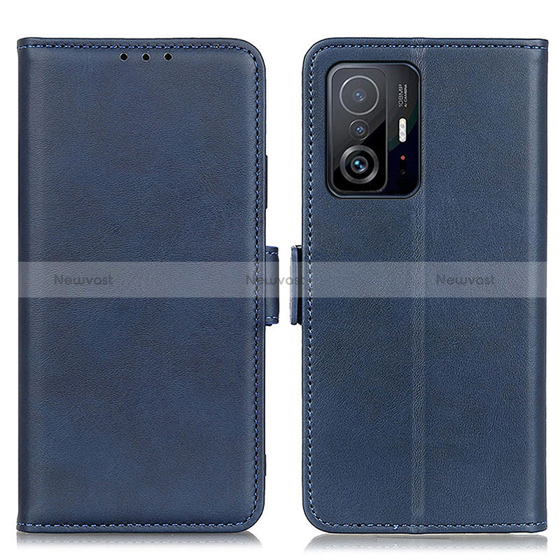 Leather Case Stands Flip Cover Holder M15L for Xiaomi Mi 11T Pro 5G Blue