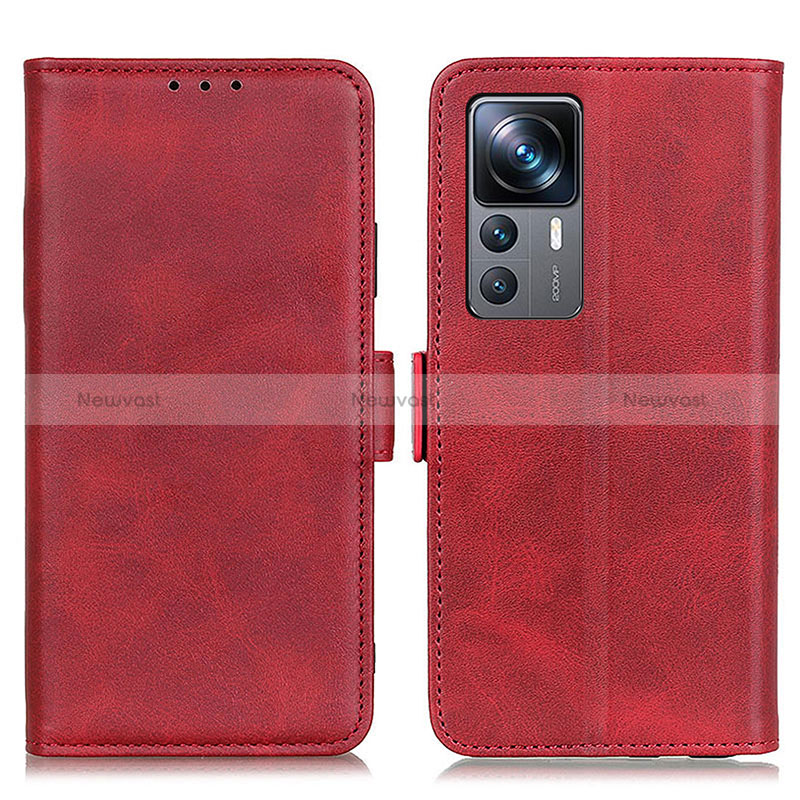 Leather Case Stands Flip Cover Holder M15L for Xiaomi Mi 12T Pro 5G Red