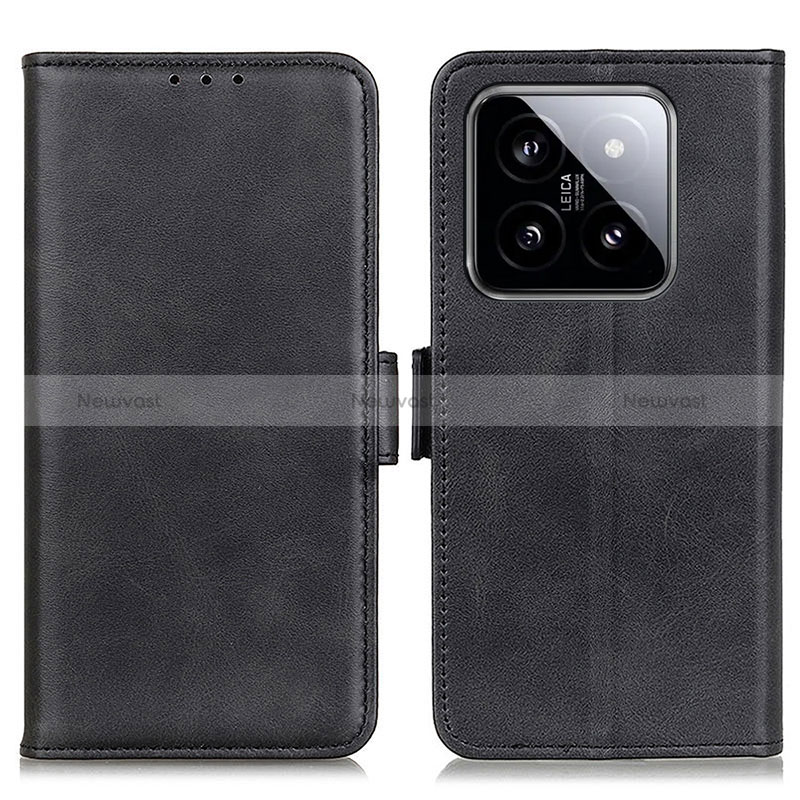 Leather Case Stands Flip Cover Holder M15L for Xiaomi Mi 14 Pro 5G Black