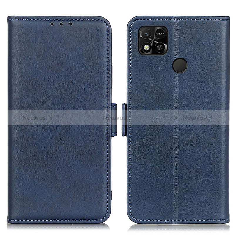 Leather Case Stands Flip Cover Holder M15L for Xiaomi POCO C31 Blue