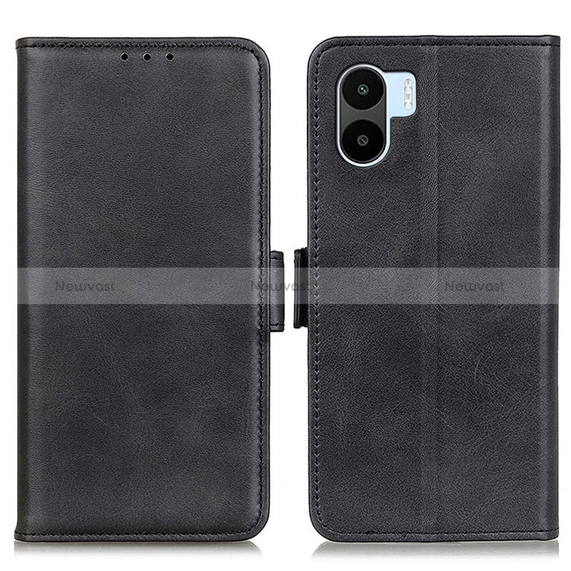 Leather Case Stands Flip Cover Holder M15L for Xiaomi Poco C50 Black