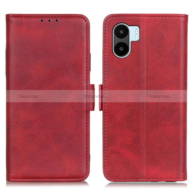 Leather Case Stands Flip Cover Holder M15L for Xiaomi Poco C51 Red