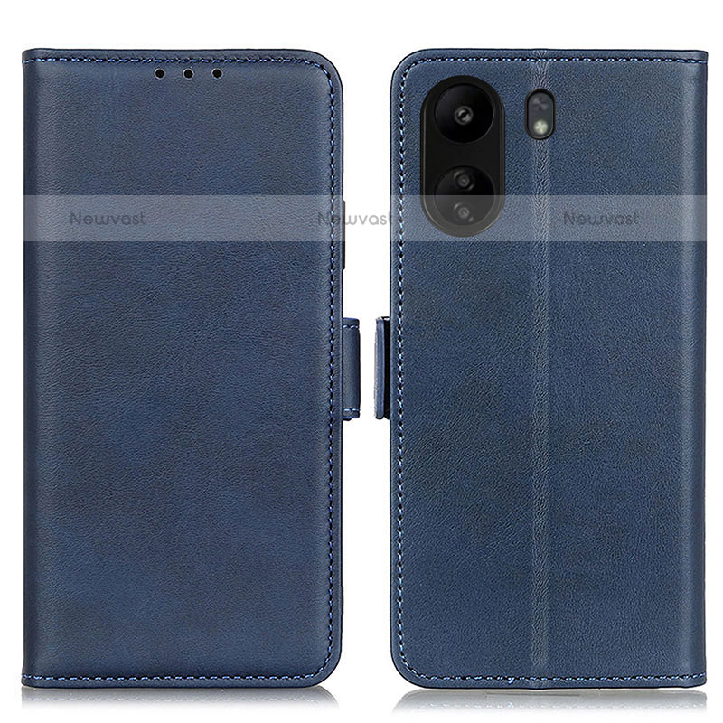 Leather Case Stands Flip Cover Holder M15L for Xiaomi Poco C65 Blue