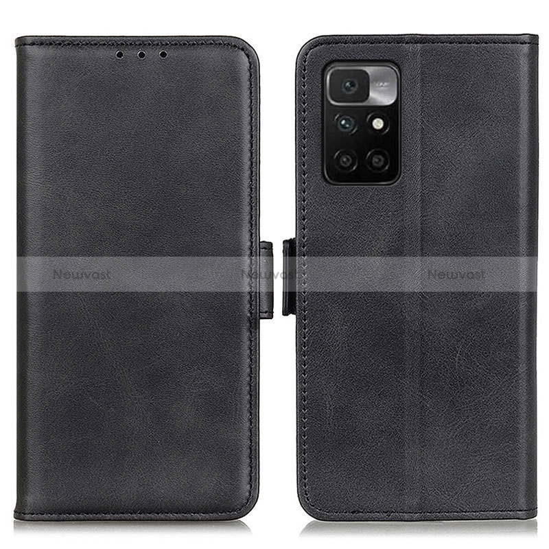 Leather Case Stands Flip Cover Holder M15L for Xiaomi Redmi 10 (2022) Black