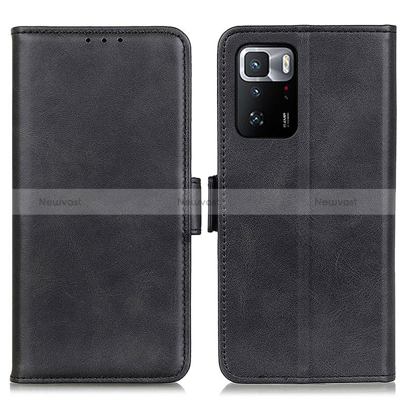 Leather Case Stands Flip Cover Holder M15L for Xiaomi Redmi Note 10 Pro 5G Black