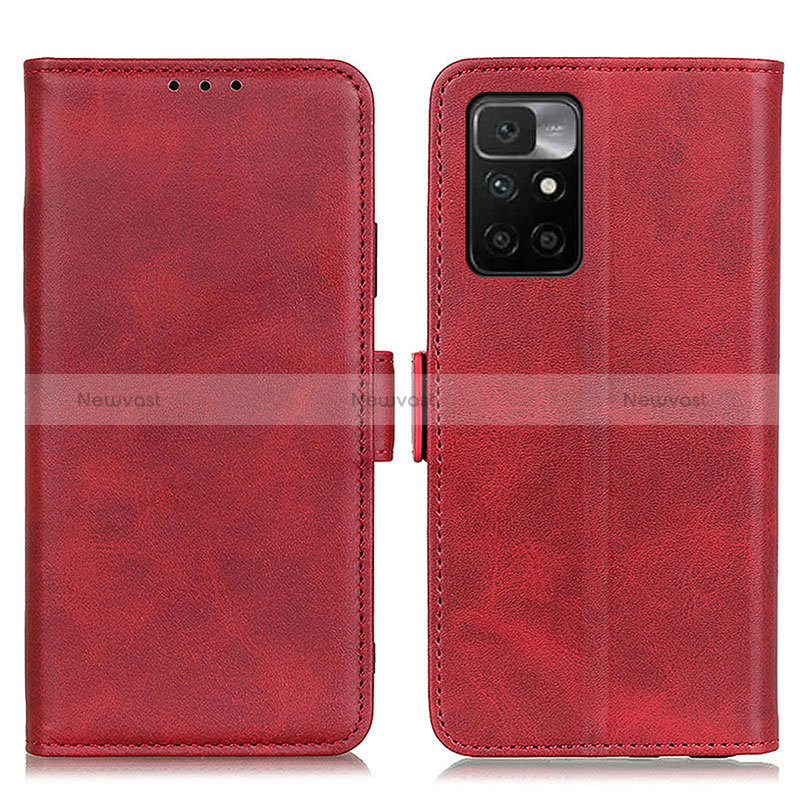 Leather Case Stands Flip Cover Holder M15L for Xiaomi Redmi Note 11 4G (2021) Red