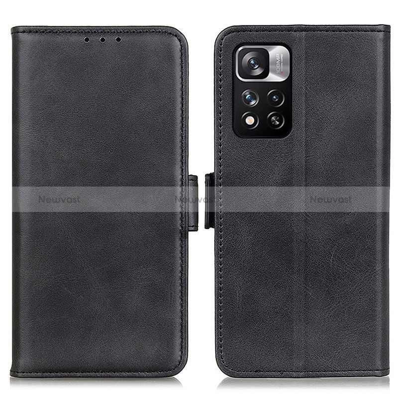 Leather Case Stands Flip Cover Holder M15L for Xiaomi Redmi Note 11 Pro+ Plus 5G Black