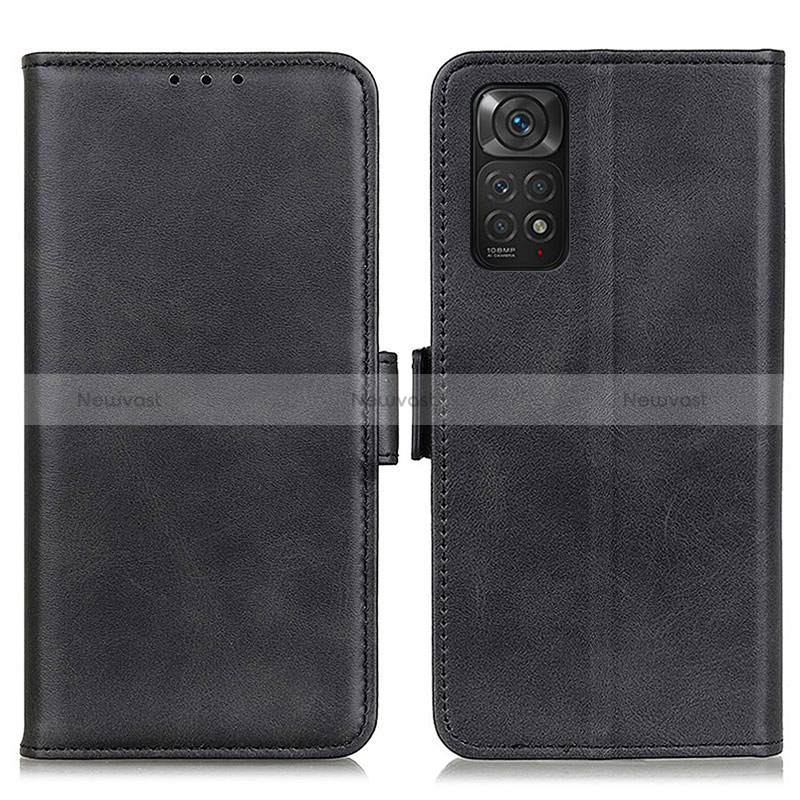 Leather Case Stands Flip Cover Holder M15L for Xiaomi Redmi Note 11S 4G Black